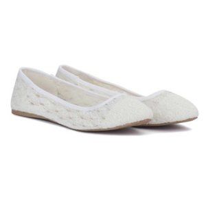 🌸 CUTE Qupid "Swift-63" in White Lace Flats (7) 🌸